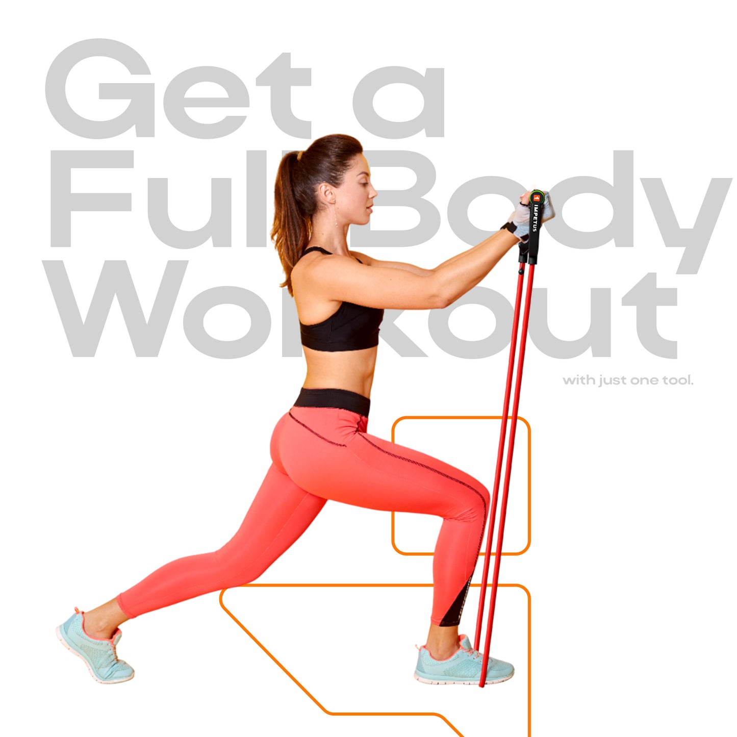 IMPETUS Single Toning Tube | 10-15Kgs Resistance | Unisex | Red