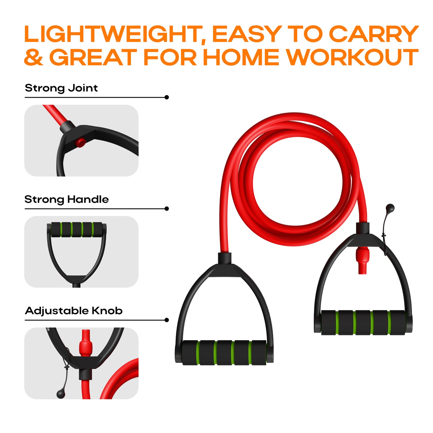 IMPETUS Single Toning Tube | 10-15Kgs Resistance | Unisex | Red