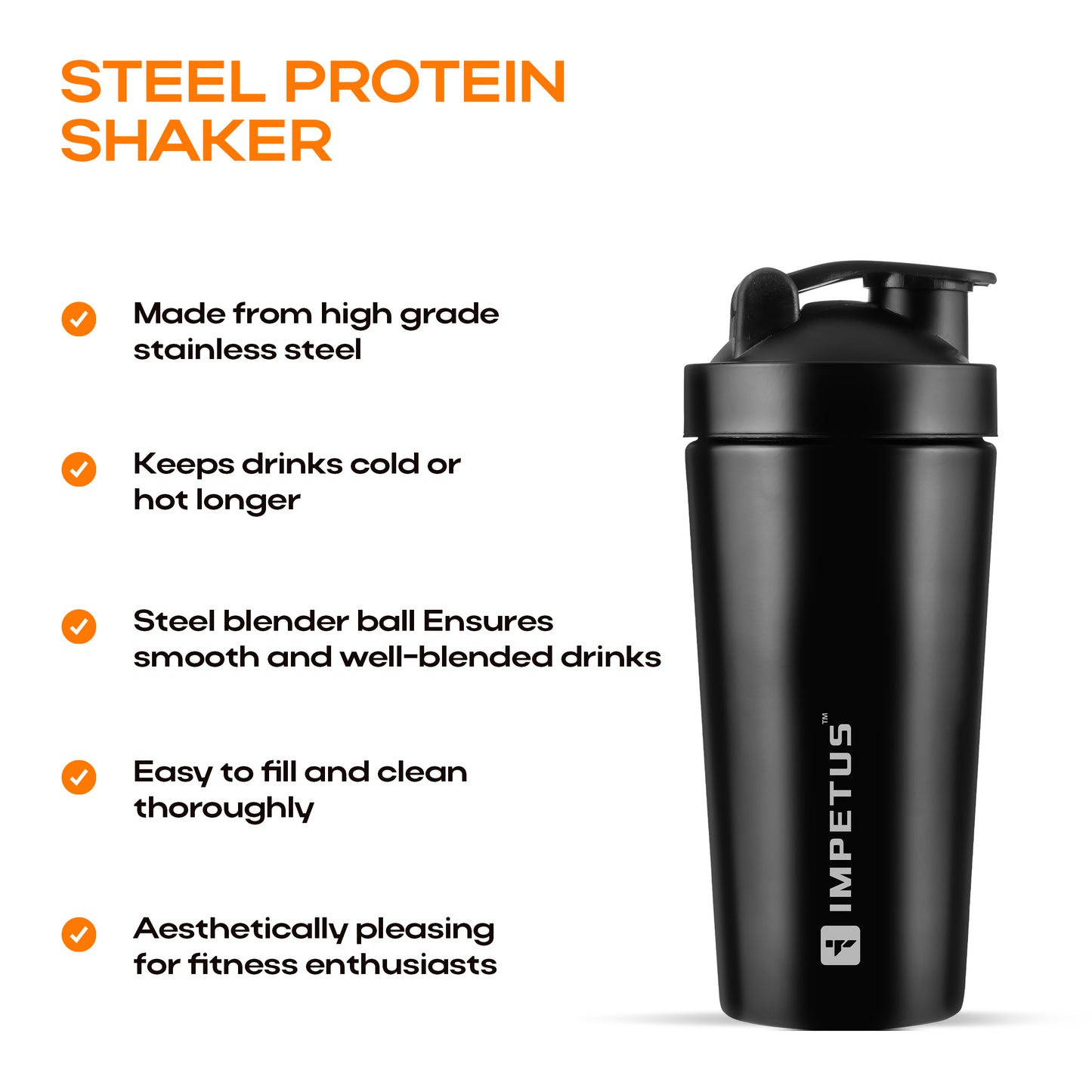Shake & Support Combo | Steel Protein Shaker and Wrist Support