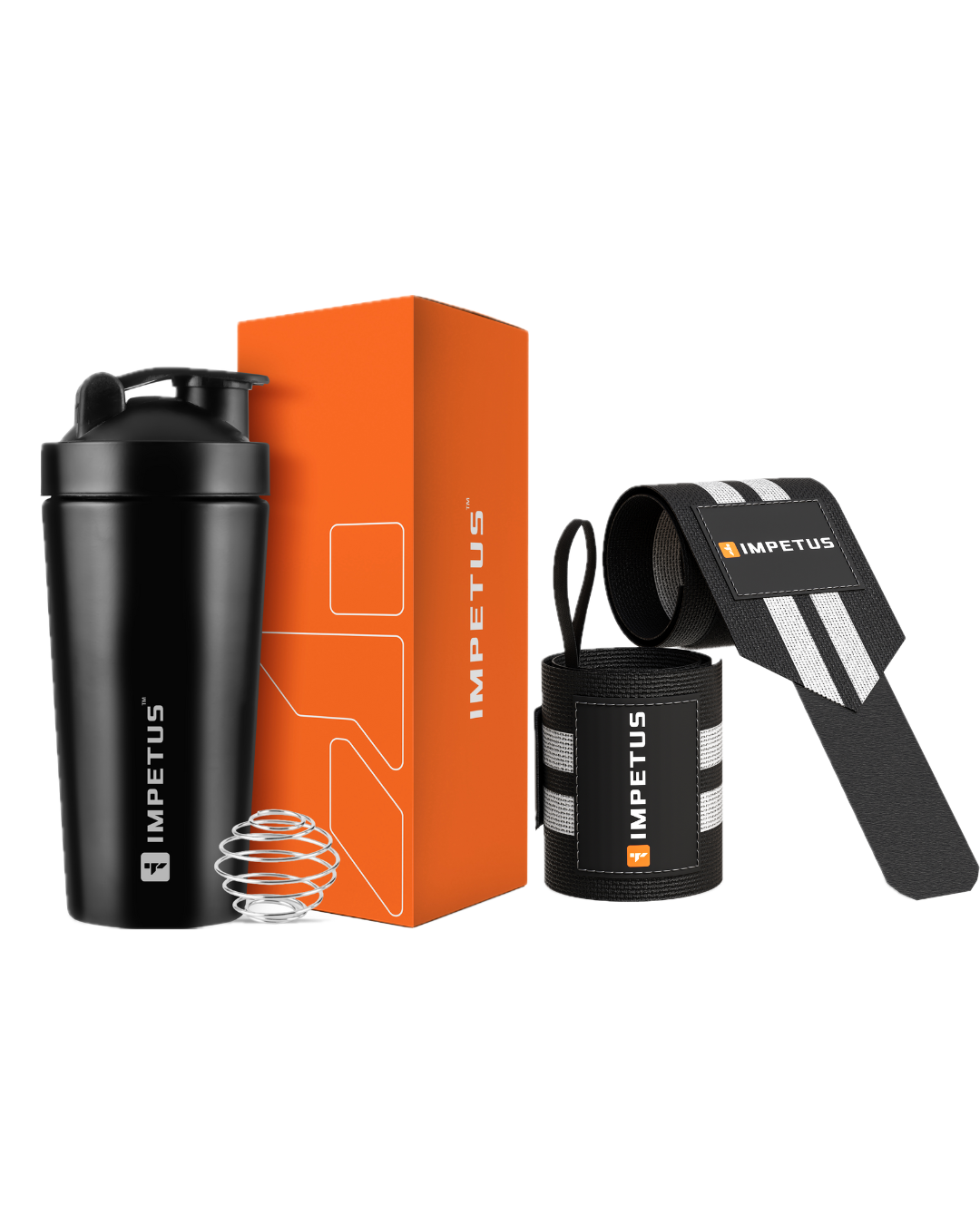 Shake & Support Combo | Steel Protein Shaker and Wrist Support