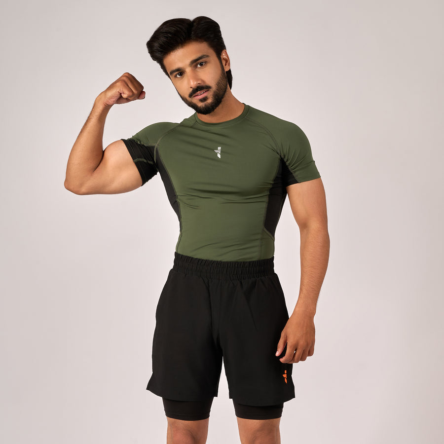 Tactical Compression Tee - Olive Green