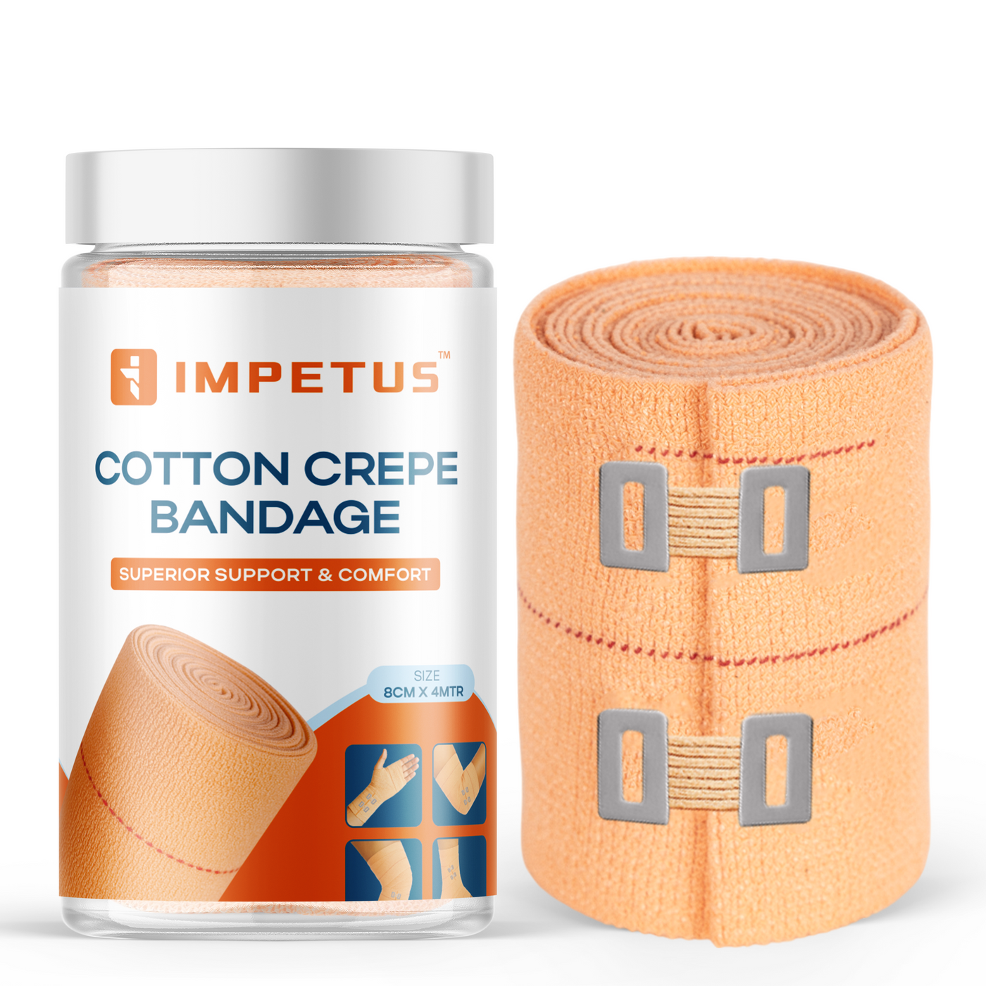 Cotton Crepe Bandage 8cm x 4mtr