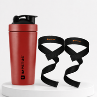 StrengthFuel Combo | Steel Protein Shaker and Deadlift Strap