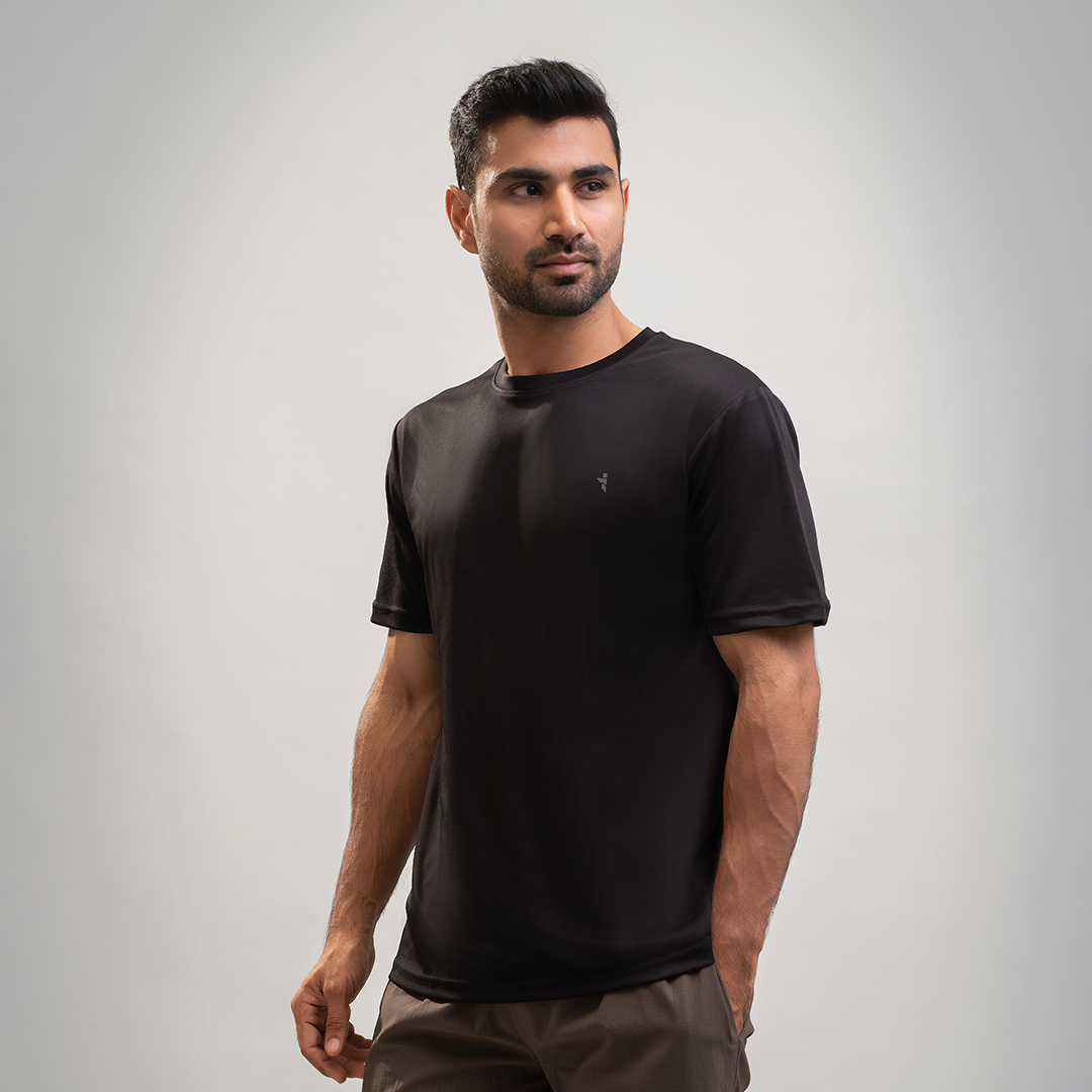Dot Knit Round Neck T-Shirt