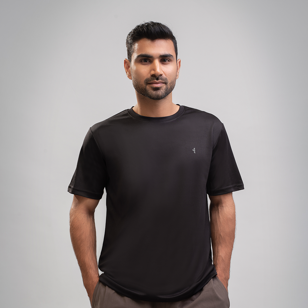 Dot Knit Round Neck T-Shirt