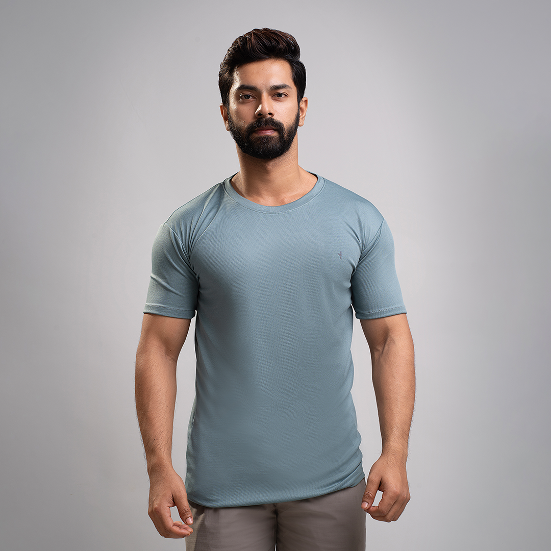 Dot Knit Round Neck T-Shirt