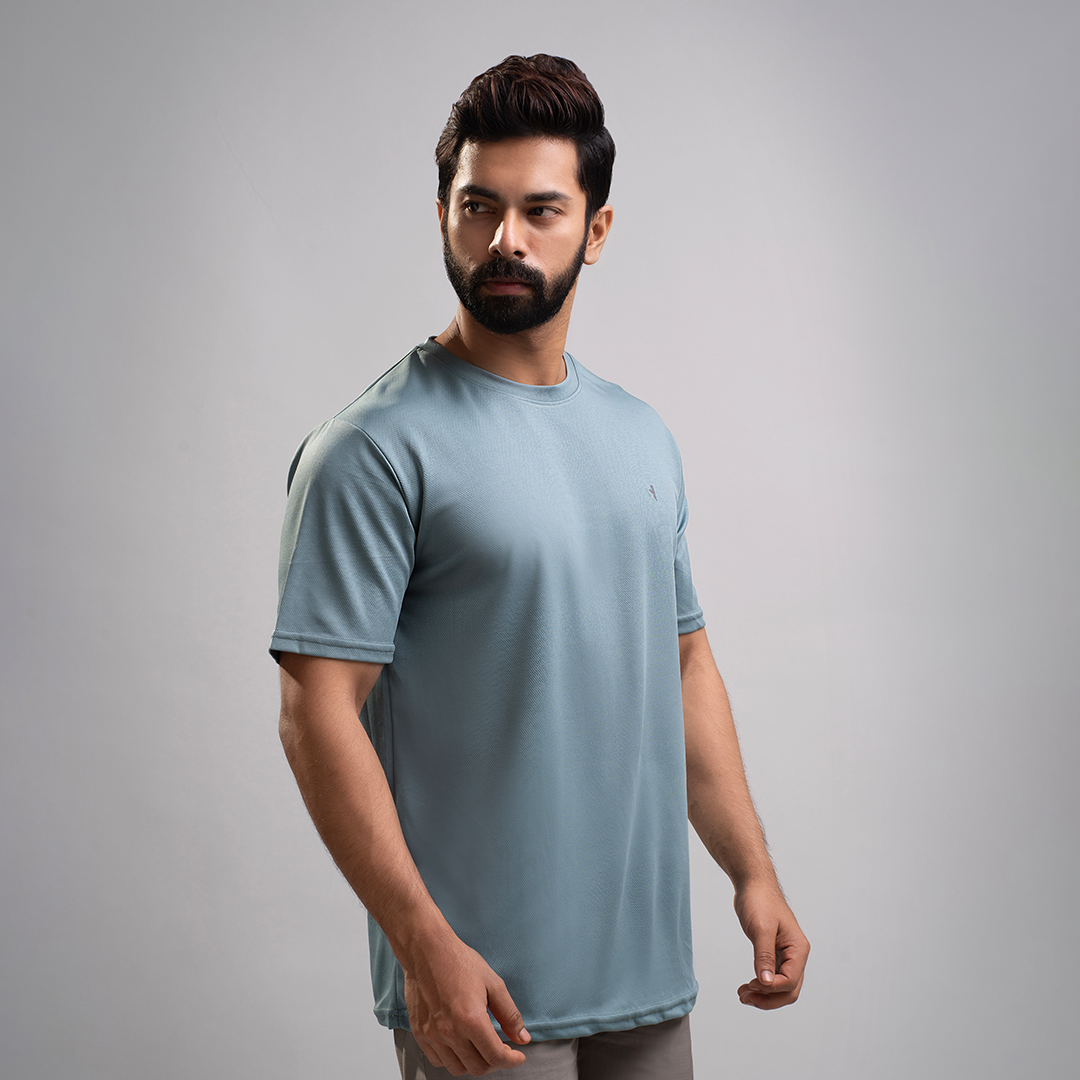Dot Knit Round Neck T-Shirt