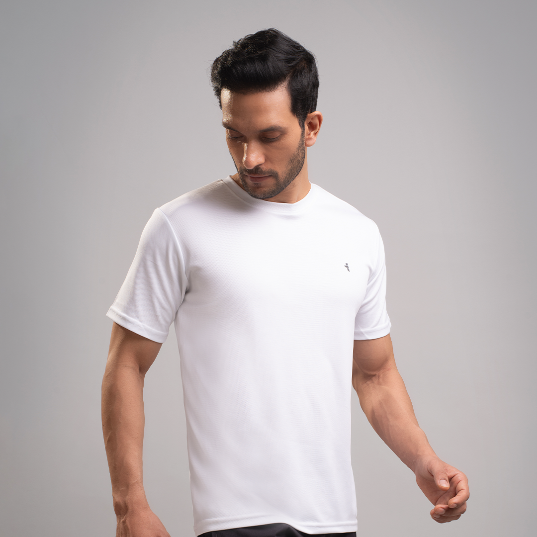 Dot Knit Round Neck T-Shirt
