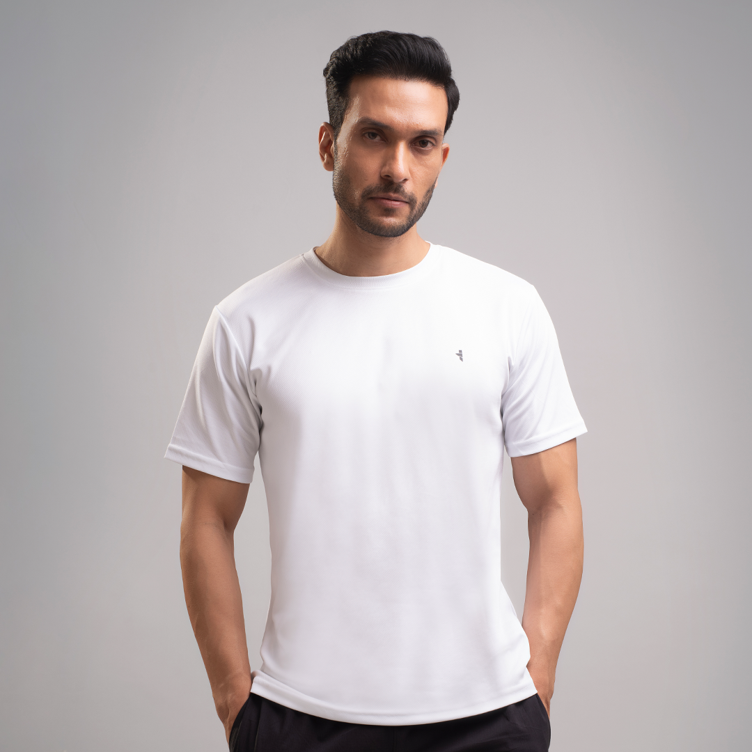 Dot Knit Round Neck T-Shirt