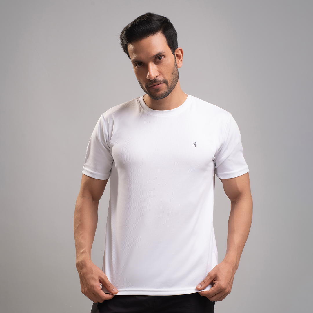 Dot Knit Round Neck T-Shirt