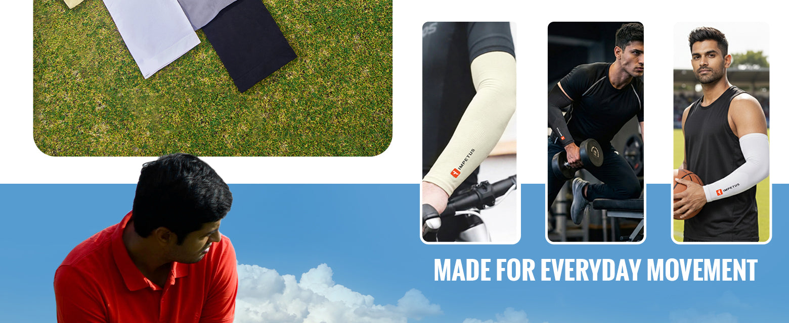 FlexFit Arm Sleeves | 1 Pair | Unisex | Free Size - Fit & Fabric 3