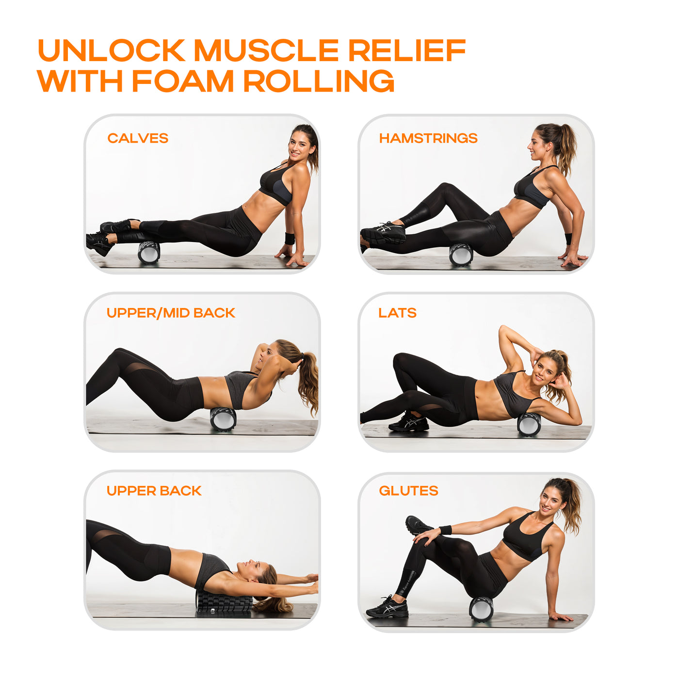 Grid Foam Roller | Unisex | Black | 33cm