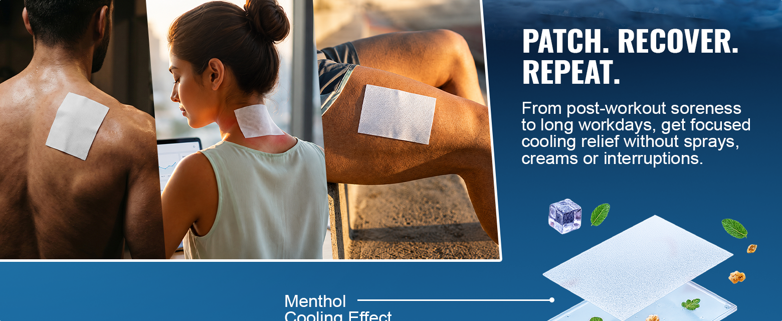 Impetus Pain Relief & Recovery Cold Patches - Fit & Fabric 2
