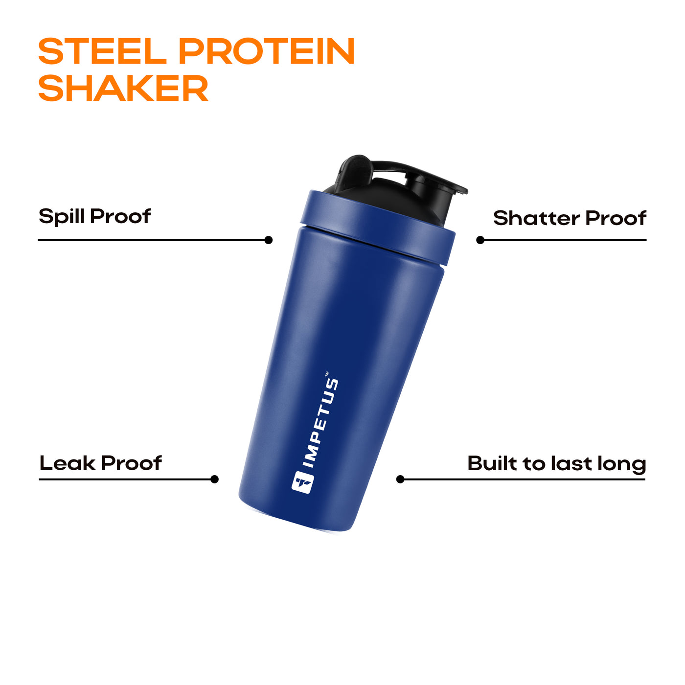 Steel Protein Shaker | 750ml | 1 Unit