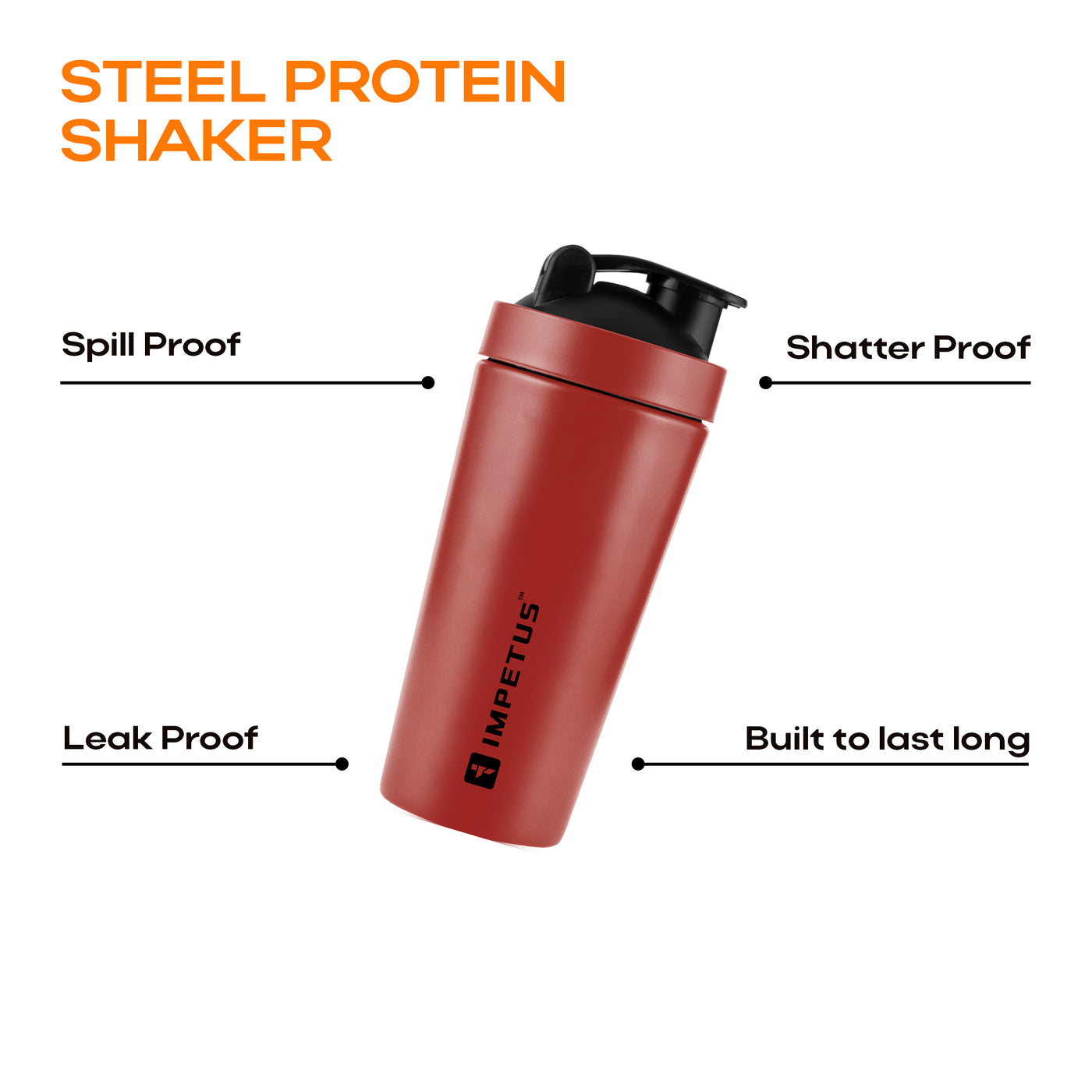 Steel Protein Shaker | 750ml | 1 Unit