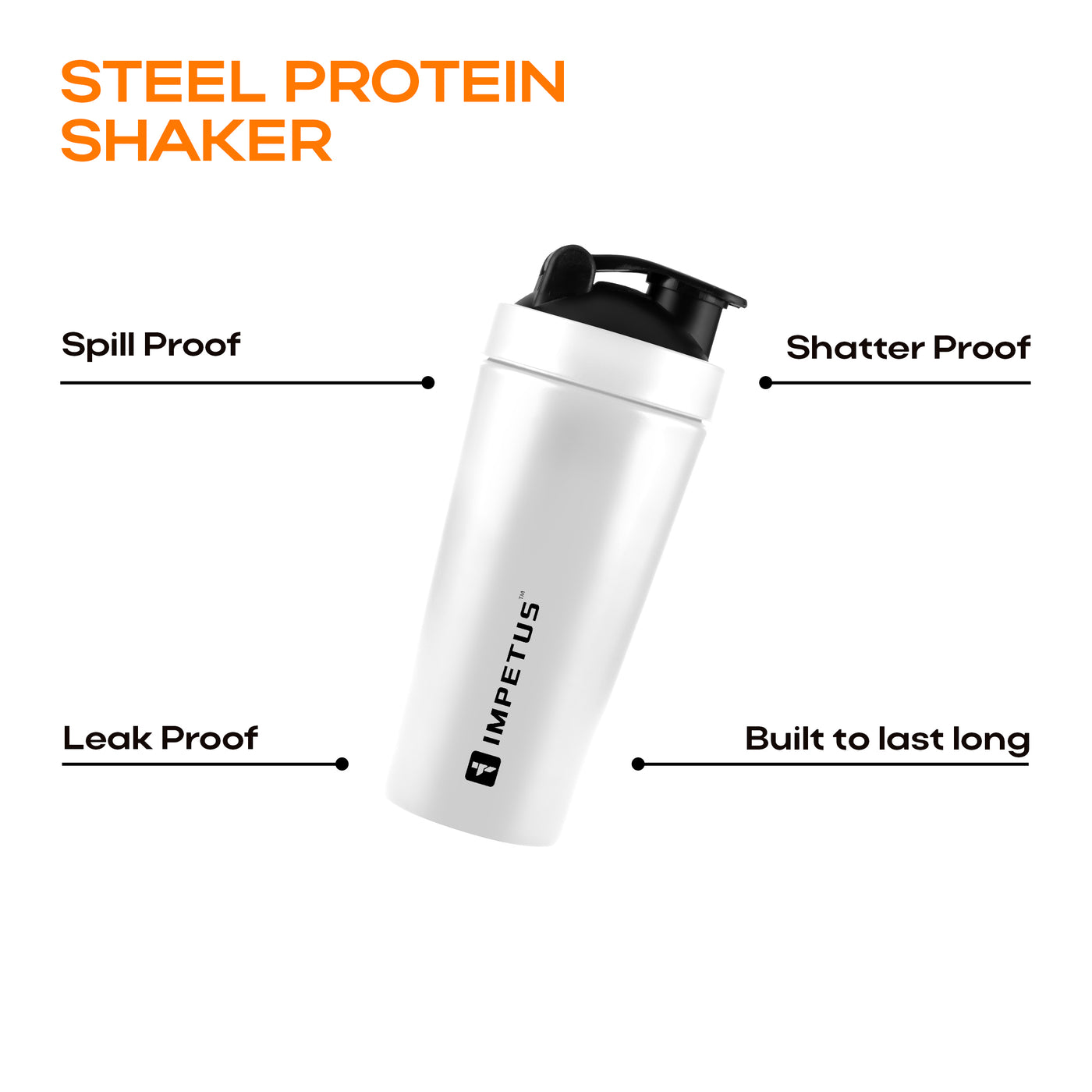 Steel Protein Shaker | 750ml | 1 Unit