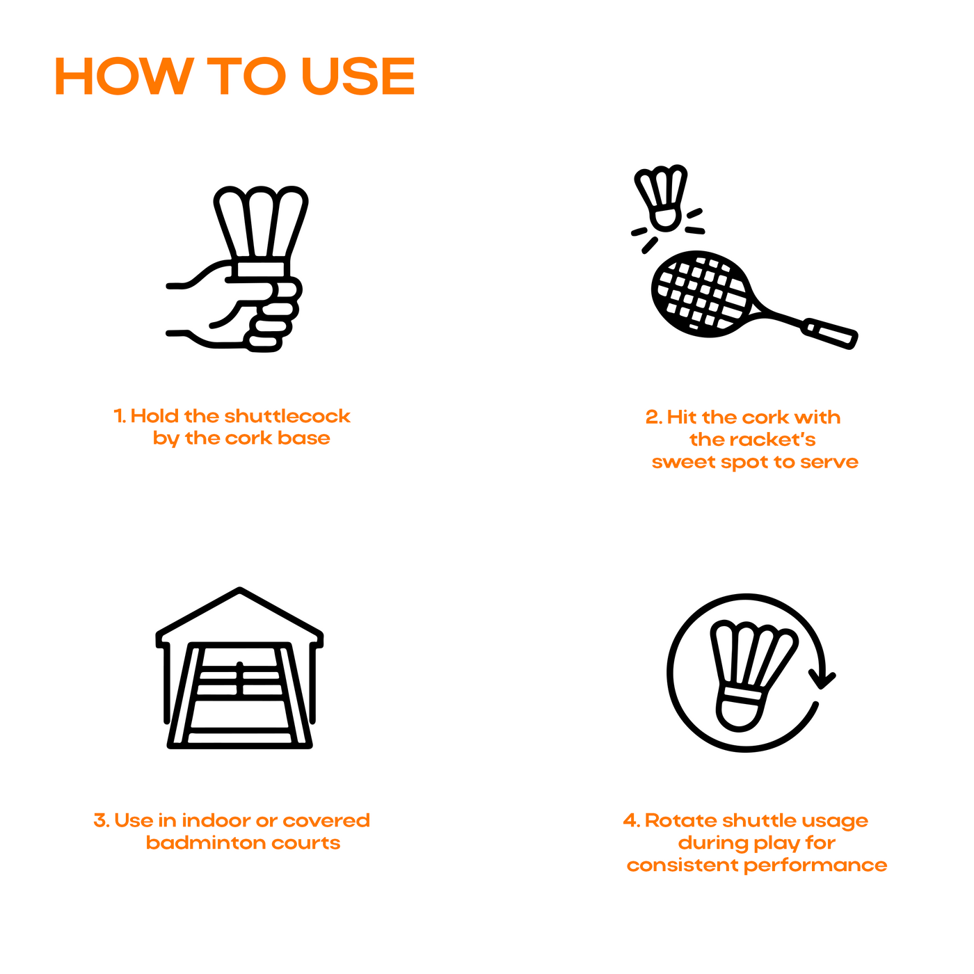 Rally Badminton Shuttlecock | Pack of 6