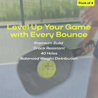 Pickleball | 40 Holes | Pack of 4 | Outdoor